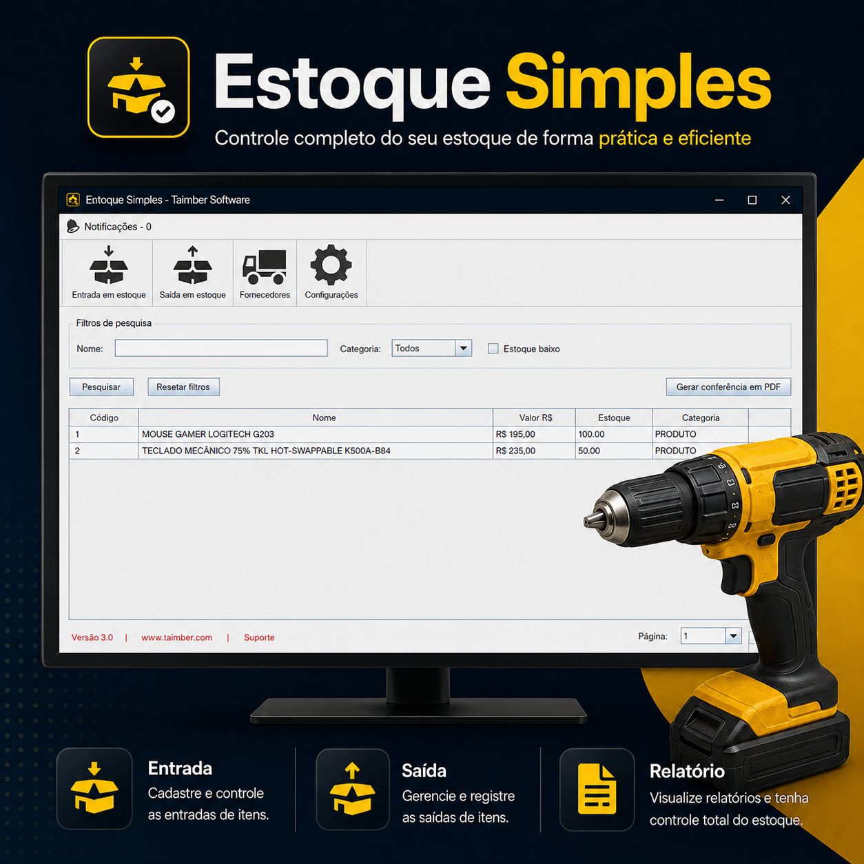 Sistema de Controle de Estoque Sem Mensalidade